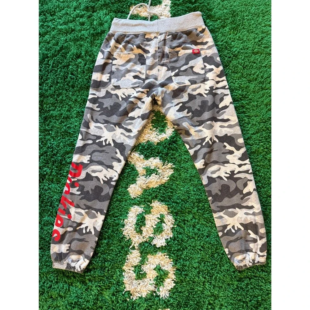 Dickies Camo Sweatpants‎ Girls M Grey Excellent Logo Joggers L1106FO